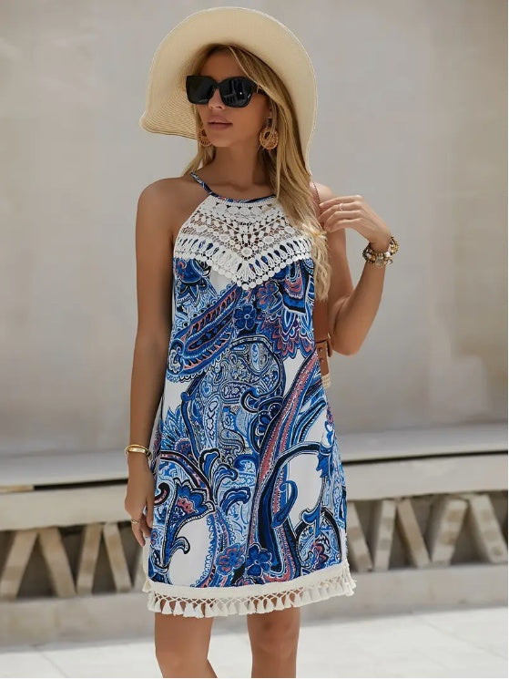 Elegant Women's Paisley Print Dress