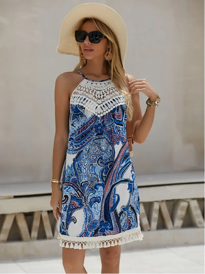 Elegant Women's Paisley Print Dress